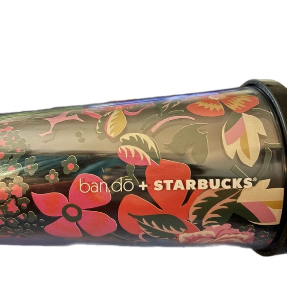 NEW with Tag ban.do+Starbucks Collab Venti Cup Black Floral with Straw - Picture 4 of 8